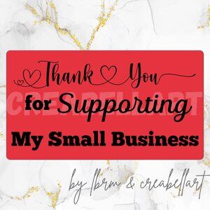 100 thermal Thank you Stickers 2.25" x 1.25" Rectangle